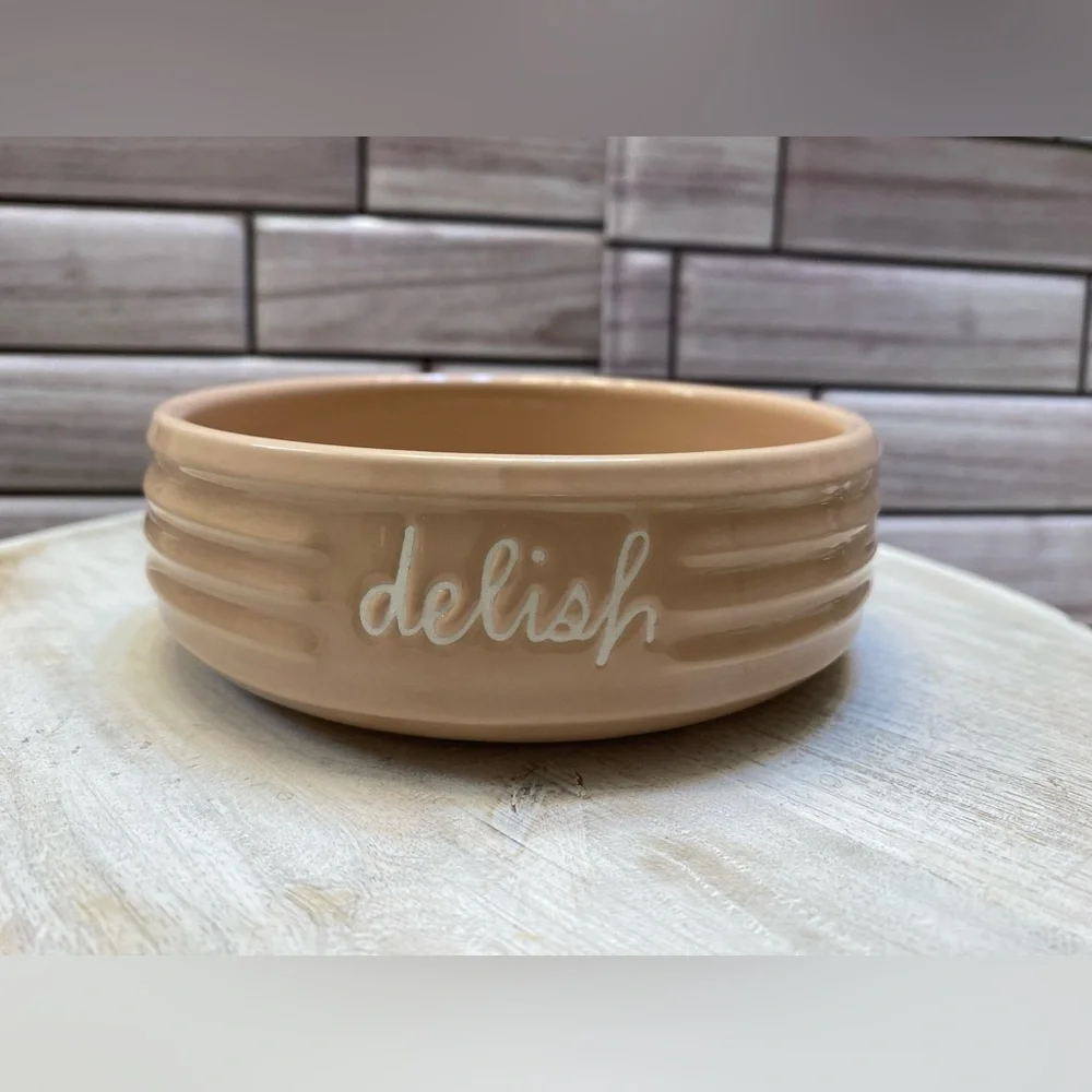 Raedunn “delish“cat & small dog bowls 🐱 🐶 set of 2 dusty pink New